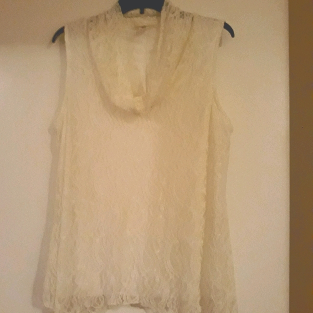 Off white, flowy lace top